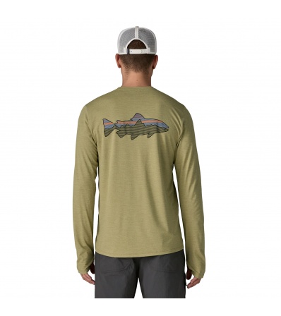 Patagonia Long-Sleeved Capilene Cool Sun Shirt - Fitz Roy Trout 40+ UPF M's